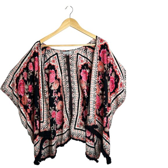 Cost Plus World Market Tops - World Market Women's Floral Kimono Wrap Bohemian-Style Free/One Size